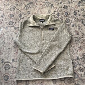 Patagonia Cream Quarter-Zip Fleece Pullover